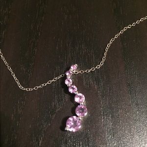 Silver and amethyst necklace